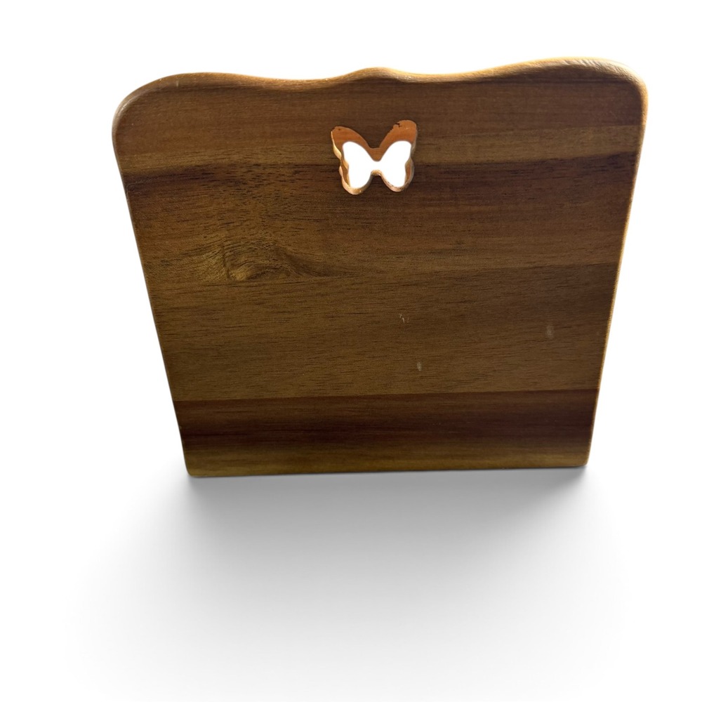 The Pioneer Woman Acacia Wood Napkin Holder Floral Butterfly PW1666 Blue Red - Picture 3 of 6